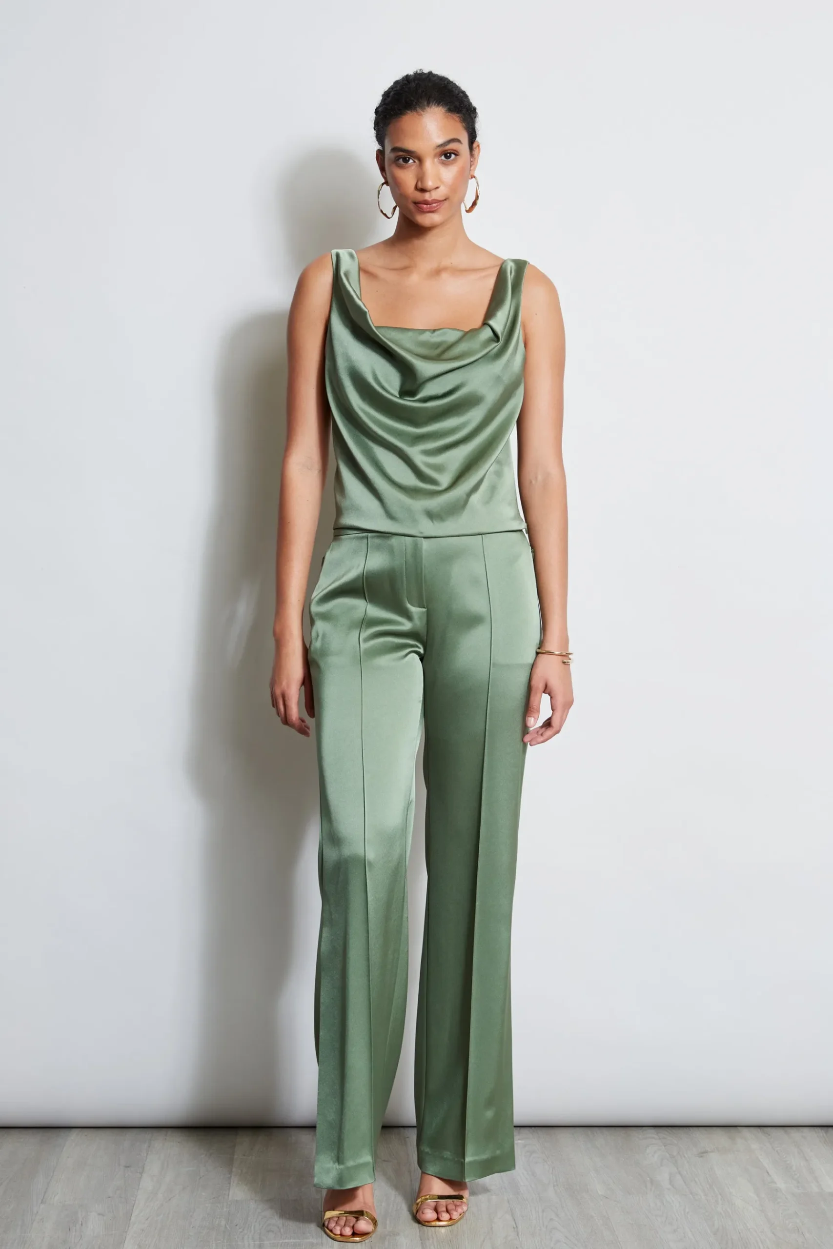 Elie Tahari Satin Cowl Cami- Tops & Sweaters