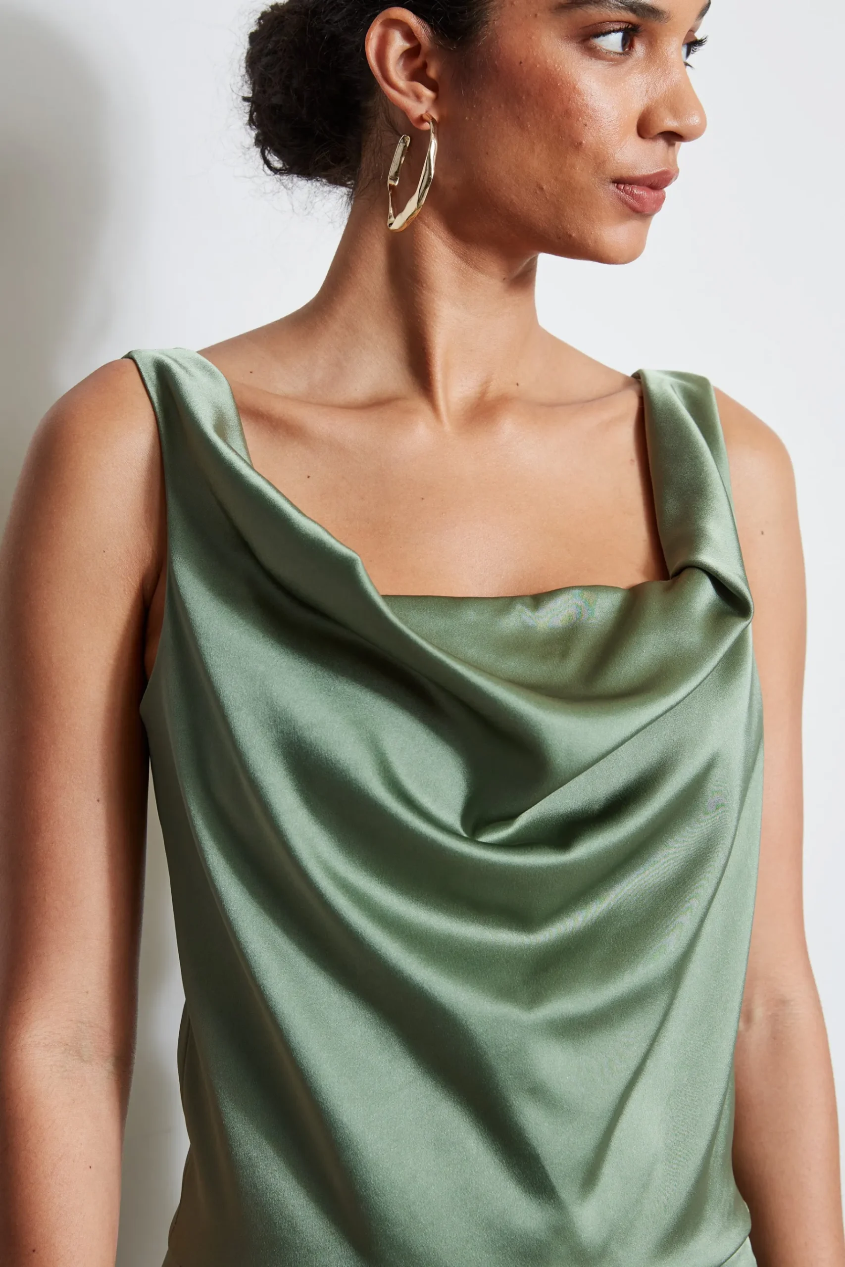Elie Tahari Satin Cowl Cami- Tops & Sweaters