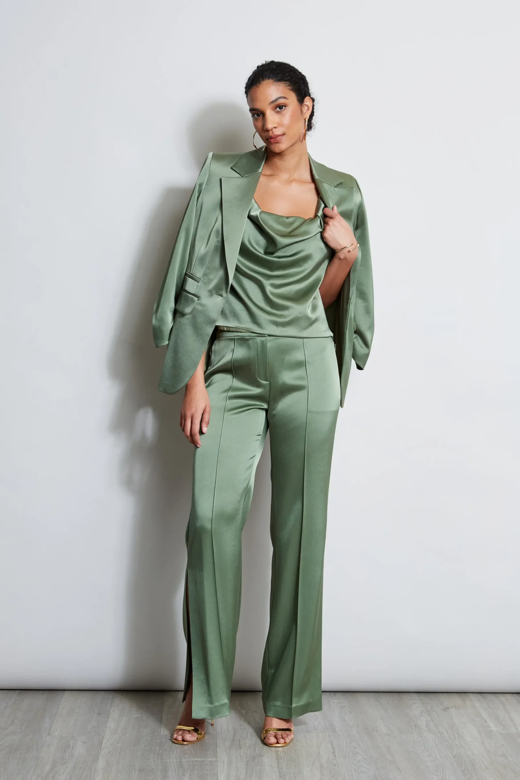 Elie Tahari Satin Cowl Cami- Tops & Sweaters