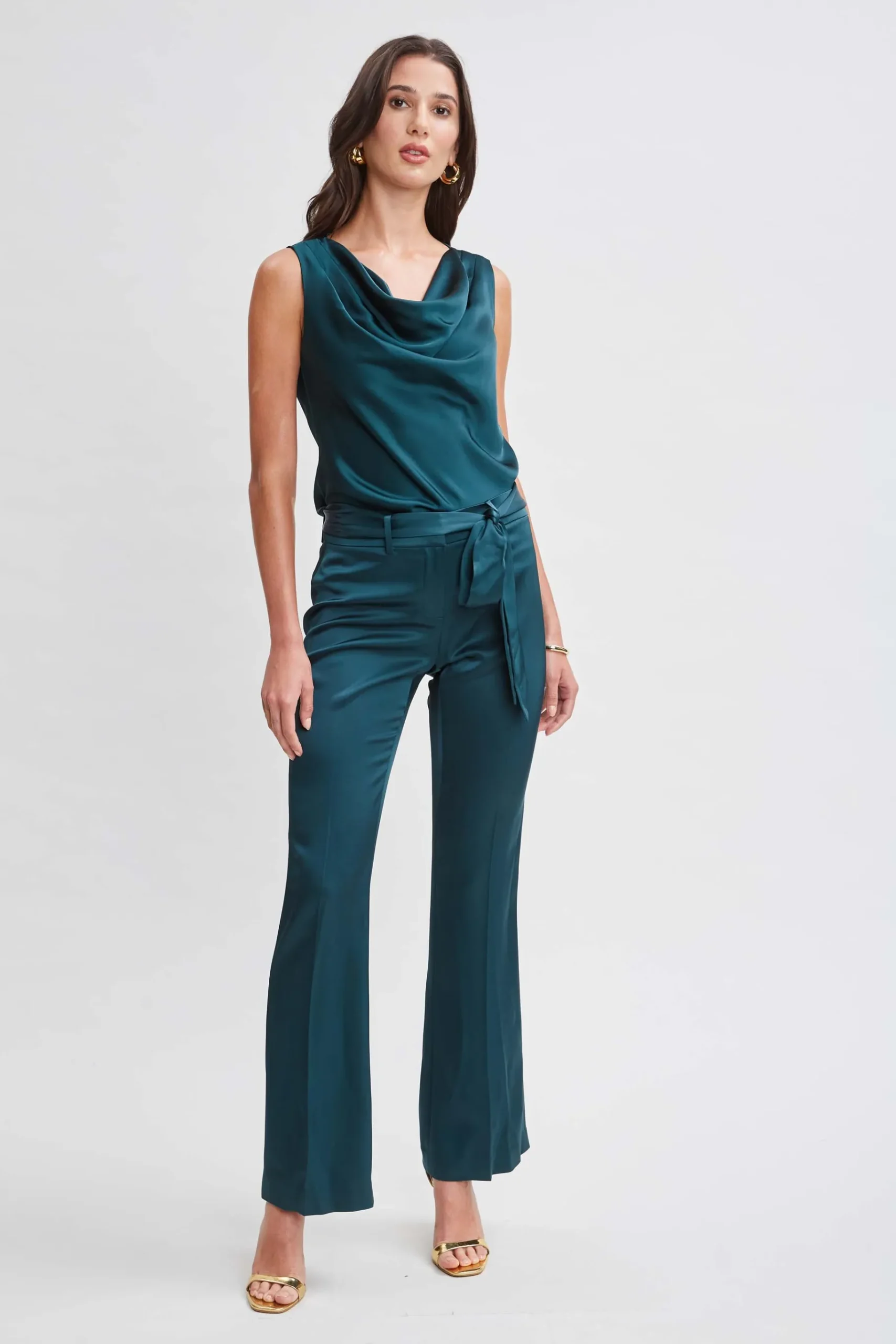 Elie Tahari Satin Cowl Top- Tops & Sweaters