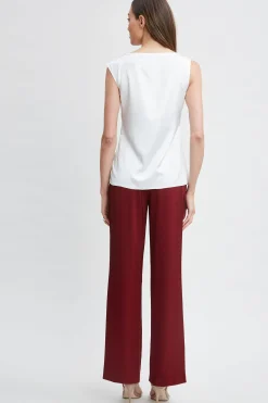 Elie Tahari Satin Crystal Cowl Top- Tops & Sweaters