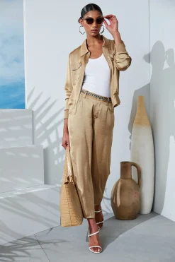 Elie Tahari Satin Utility Pocket Jacket- Jackets & Blazers