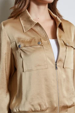 Elie Tahari Satin Utility Pocket Jacket- Jackets & Blazers