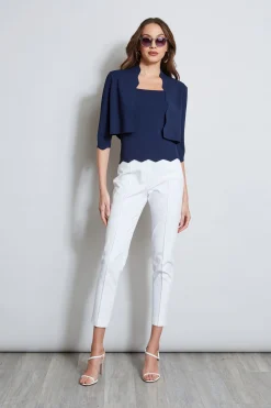 Elie Tahari Scallop Cardigan- Tops & Sweaters