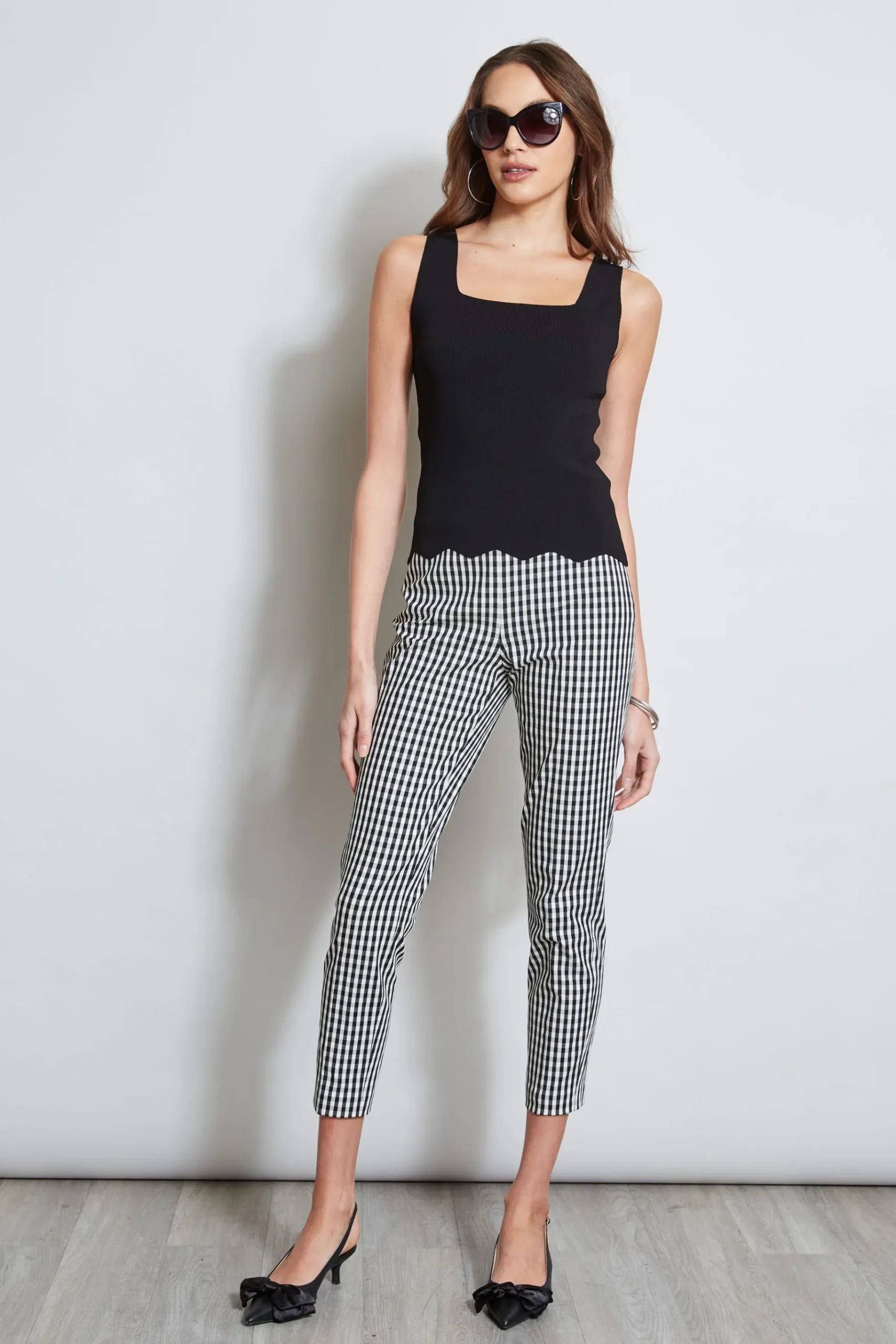 Elie Tahari Scallop Hem Sweater Tank- Tops & Sweaters