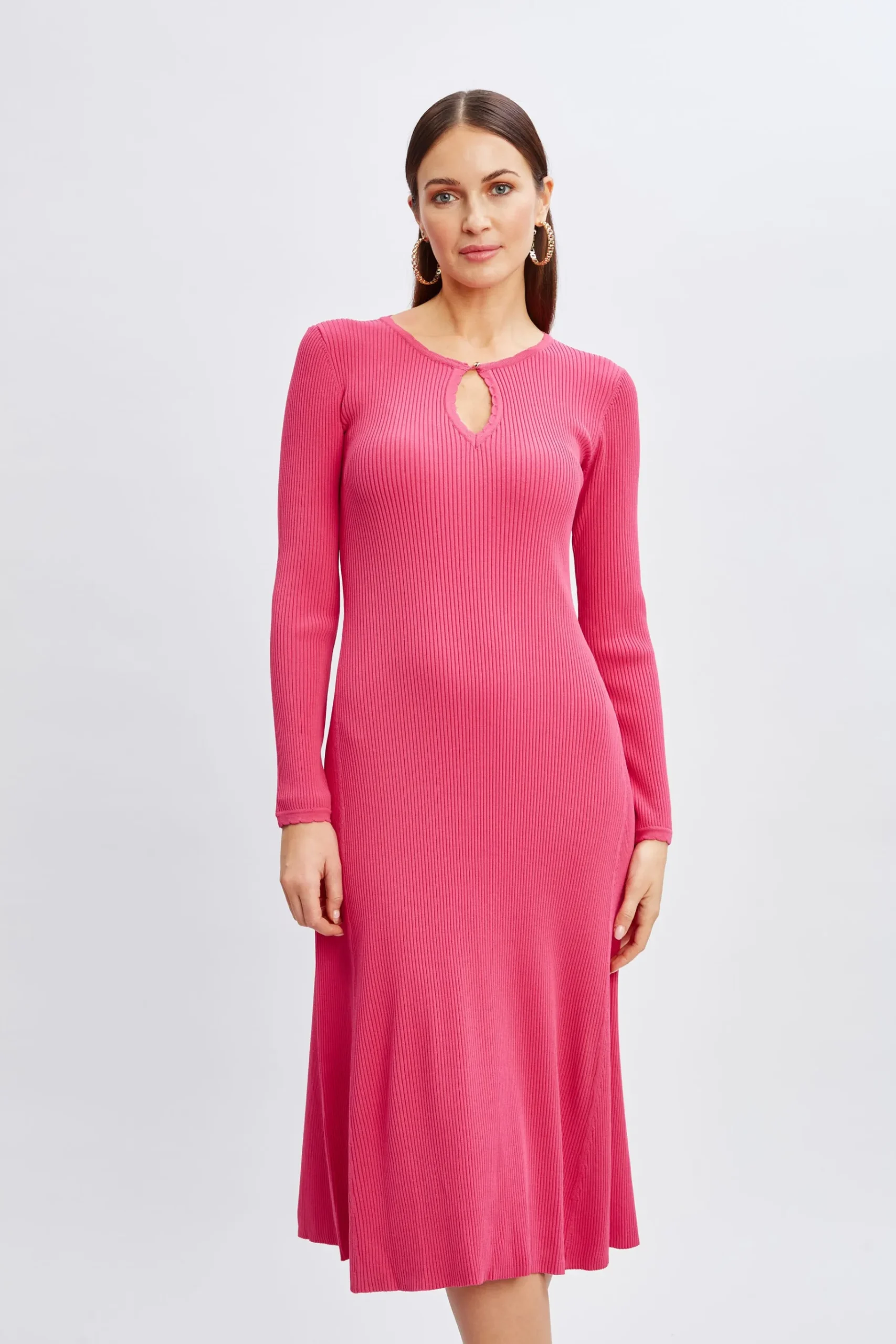 Elie Tahari Scallop Keyhole Sweater Dress- Dresses & Jumpsuits