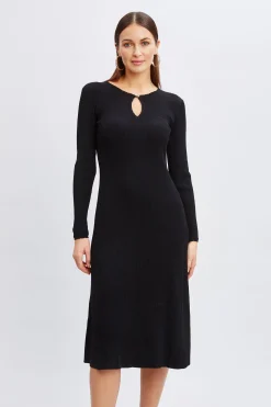 Elie Tahari Scallop Keyhole Sweater Dress- Dresses & Jumpsuits