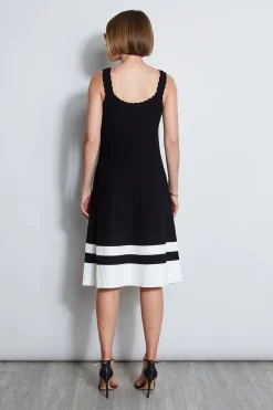 Elie Tahari Scallop Knit Dress- Dresses & Jumpsuits|Sleeveless Dresses