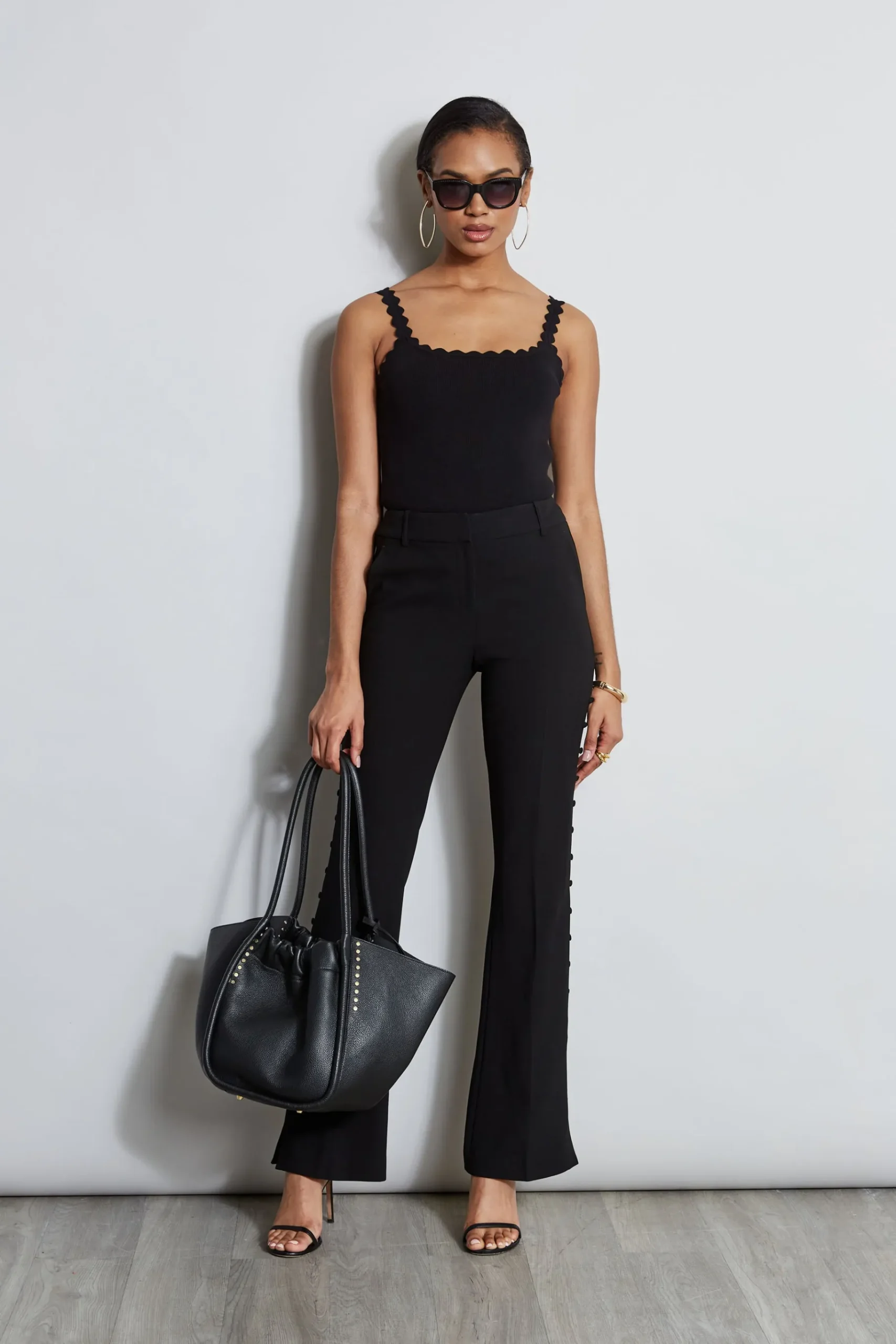 Elie Tahari Scallop Knit Tank- Tops & Sweaters