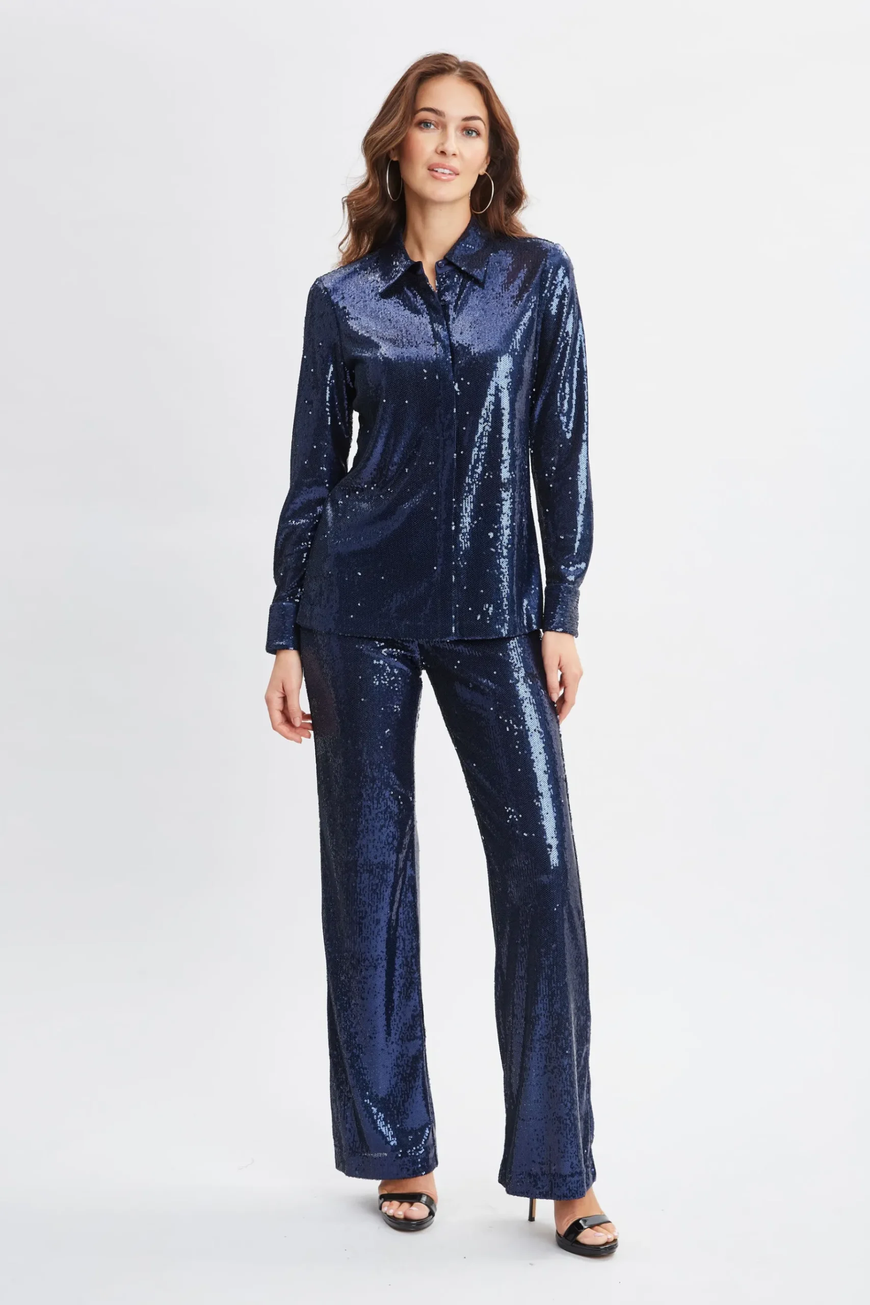 Elie Tahari Sequin Button Down Shirt- Tops & Sweaters