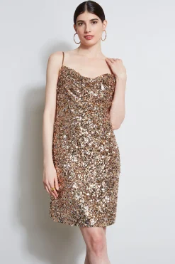 Elie Tahari Sequin Cowl Dress- Dresses & Jumpsuits|Sleeveless Dresses