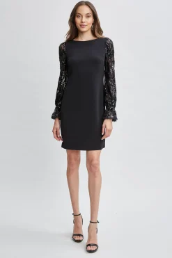 Elie Tahari Sequin Sleeve Shift Dress- Dresses & Jumpsuits
