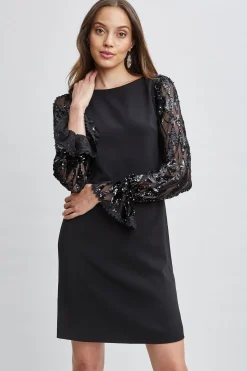 Elie Tahari Sequin Sleeve Shift Dress- Dresses & Jumpsuits