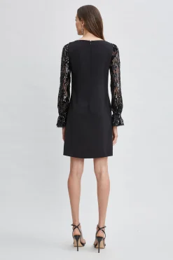 Elie Tahari Sequin Sleeve Shift Dress- Dresses & Jumpsuits