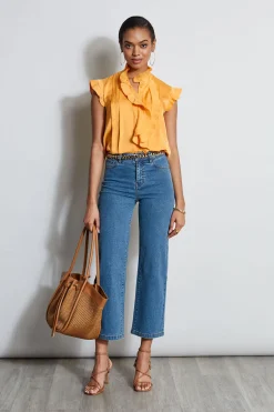 Elie Tahari Silk Cascade Ruffle Shirt- Tops & Sweaters