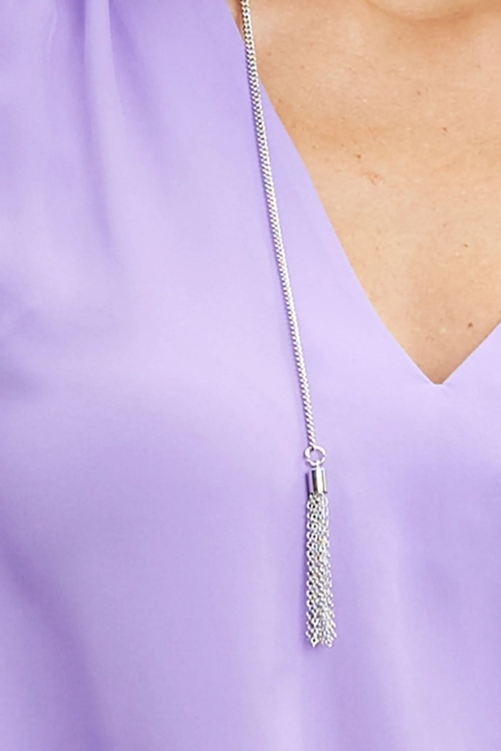 Elie Tahari Silk Chain Tassel Shirt- Tops & Sweaters