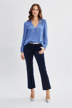 Elie Tahari Silk Chain Tassel Shirt- Tops & Sweaters