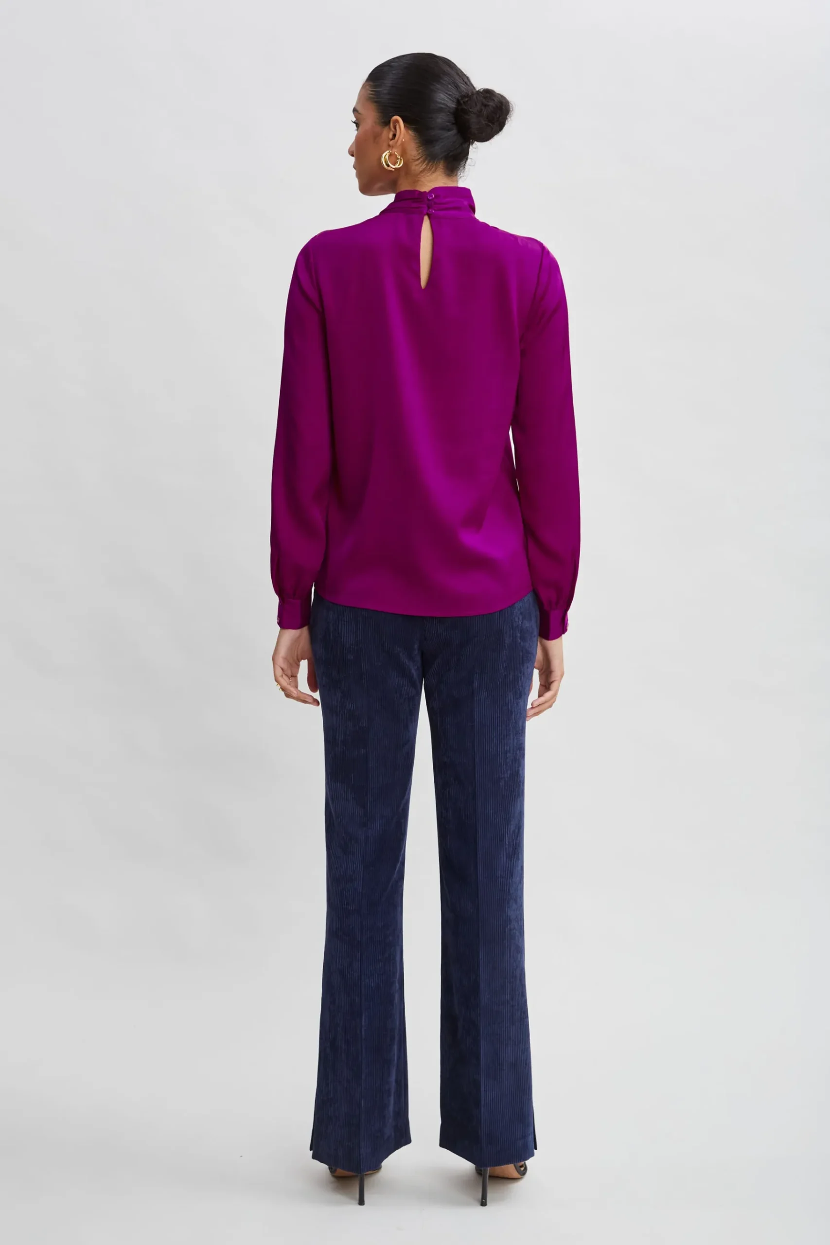 Elie Tahari Silk Draped Neck Shirt- Tops & Sweaters