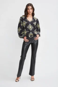 Elie Tahari Silk Geometric Shirt- Tops & Sweaters