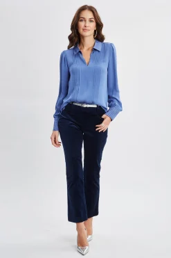 Elie Tahari Silk Pintuck Shirt- Tops & Sweaters