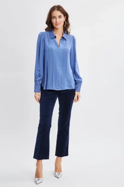 Elie Tahari Silk Pintuck Shirt- Tops & Sweaters