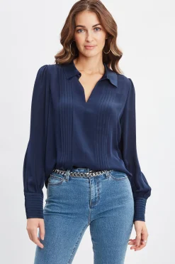 Elie Tahari Silk Pintuck Shirt- Tops & Sweaters