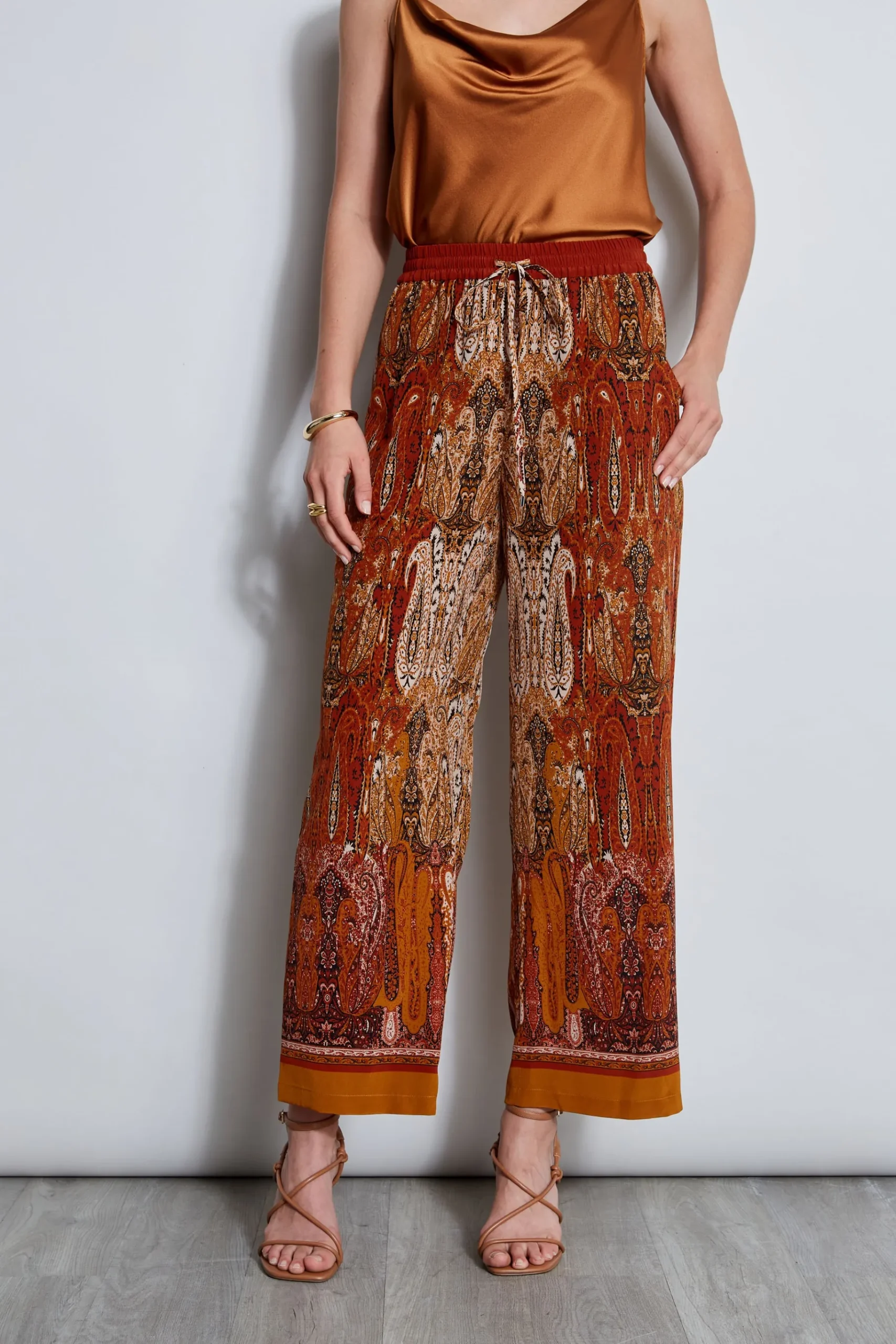 Elie Tahari Silk Raj Print Pant- Bottoms