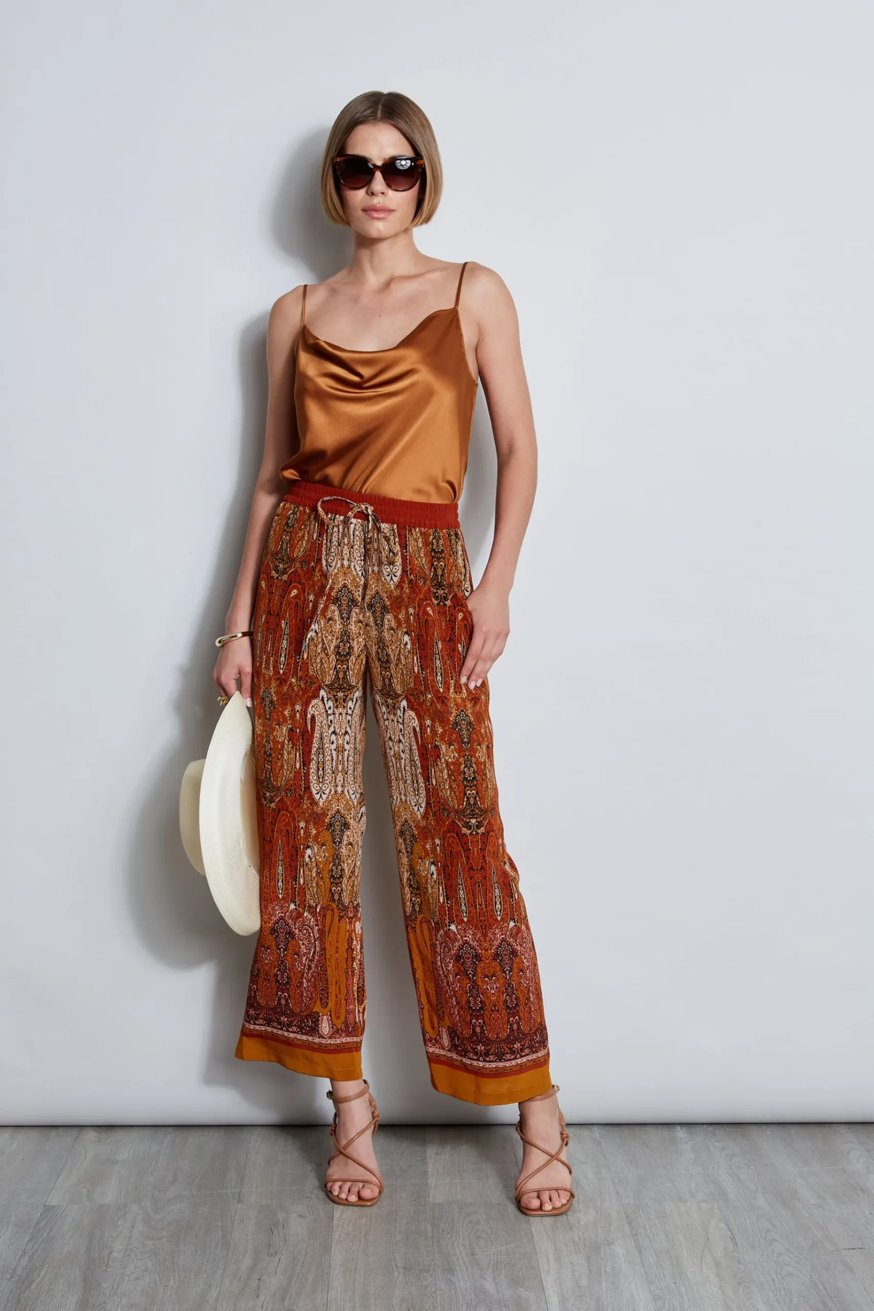 Elie Tahari Silk Raj Print Pant- Bottoms