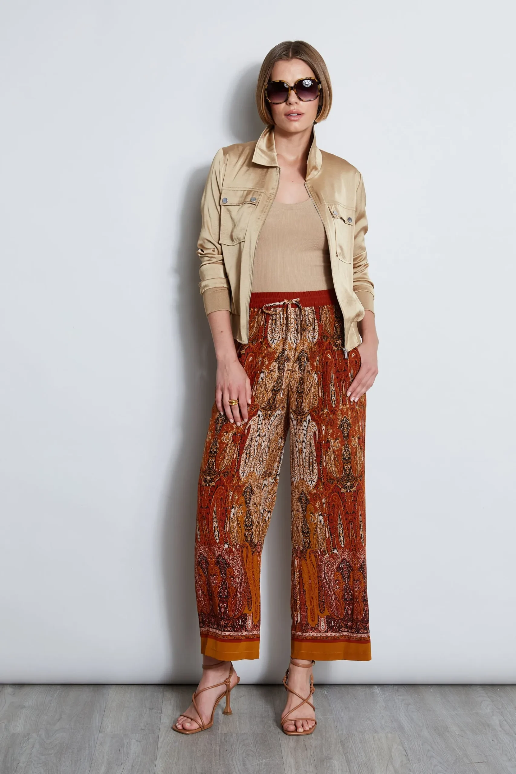 Elie Tahari Silk Raj Print Pant- Bottoms
