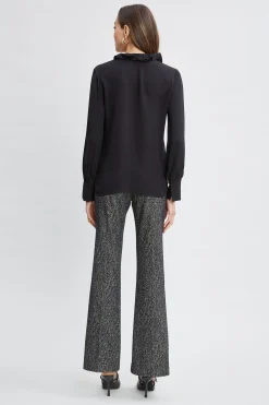 Elie Tahari Silk Ruffle Neck Shirt- Tops & Sweaters