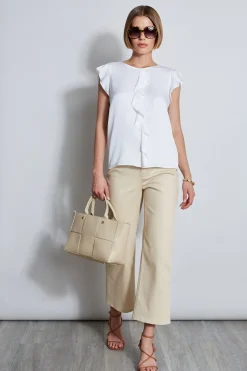 Elie Tahari Silk Ruffle Shirt- Tops & Sweaters