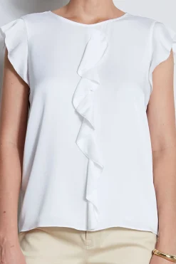 Elie Tahari Silk Ruffle Shirt- Tops & Sweaters