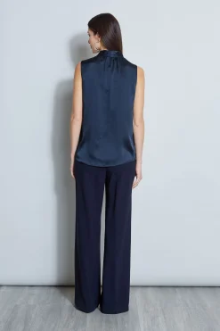 Elie Tahari Silk Satin Contour Shirt- Tops & Sweaters