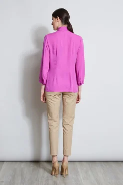 Elie Tahari Silk Tie Button Shirt- Tops & Sweaters