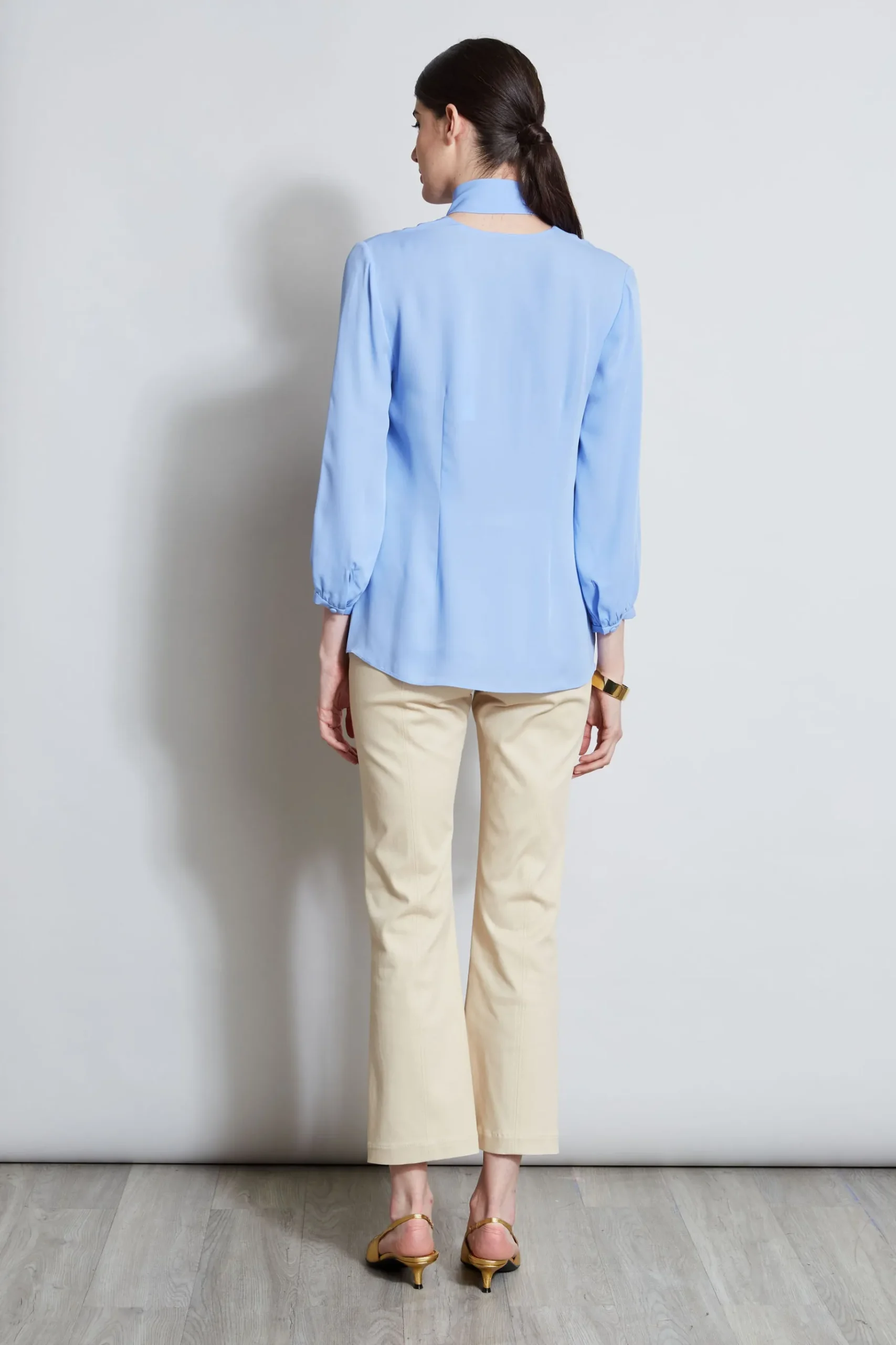 Elie Tahari Silk Tie Button Shirt- Tops & Sweaters