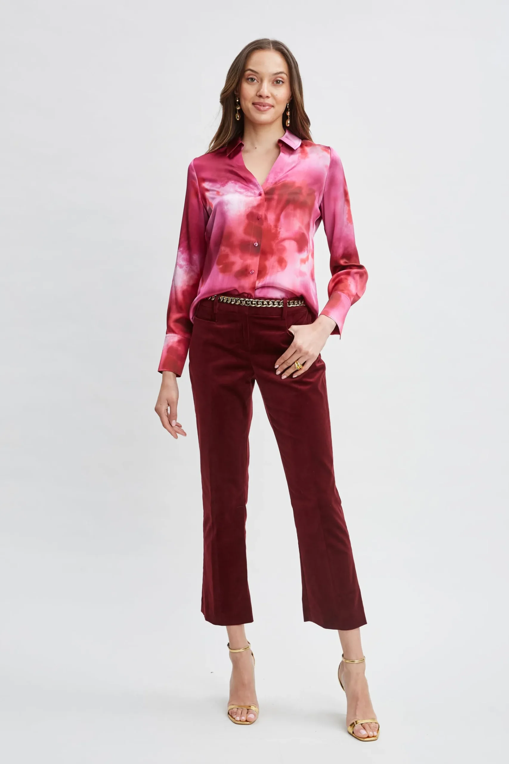 Elie Tahari Silk Venetian Glass Shirt- Tops & Sweaters