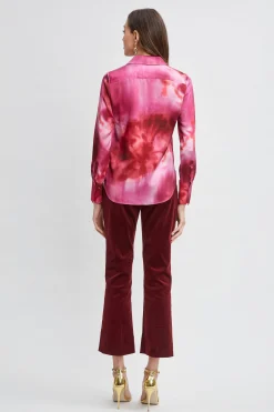 Elie Tahari Silk Venetian Glass Shirt- Tops & Sweaters