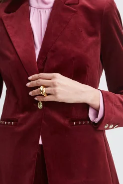 Elie Tahari Single Button Velvet Blazer- Jackets & Blazers|Suiting