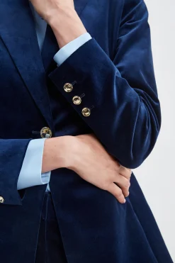 Elie Tahari Single Button Velvet Blazer- Jackets & Blazers|Suiting