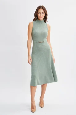 Elie Tahari Sleeveless Cashmere Belted Dress- Dresses & Jumpsuits|Sleeveless Dresses