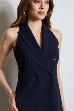 Elie Tahari Sleeveless Double Breasted Blazer Dress- Dresses & Jumpsuits|Sleeveless Dresses