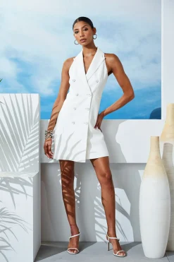 Elie Tahari Sleeveless Double Breasted Blazer Dress- Dresses & Jumpsuits|Sleeveless Dresses