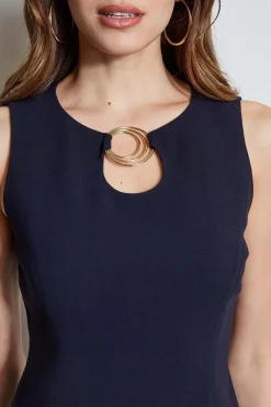 Elie Tahari Sleeveless Keyhole Ring Dress- Dresses & Jumpsuits|Sleeveless Dresses