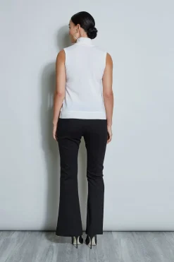 Elie Tahari Sleeveless Satin Front Sweater- Tops & Sweaters