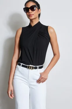 Elie Tahari Sleeveless Twist Knit- Tops & Sweaters