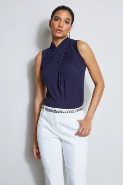 Elie Tahari Sleeveless Twist Knit- Tops & Sweaters
