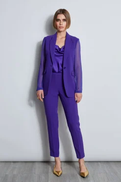 Elie Tahari Slim Fit Crepe Pant- Bottoms|Suiting