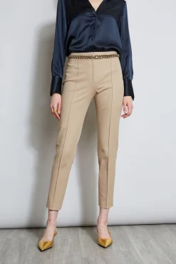 Elie Tahari Slim Pintuck Pant- Bottoms