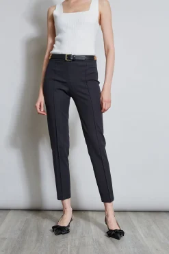 Elie Tahari Slim Pintuck Pant- Bottoms