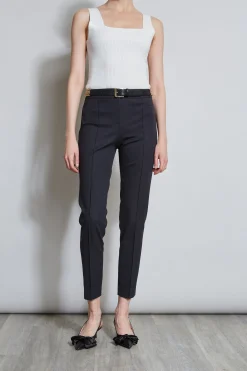 Elie Tahari Slim Pintuck Pant- Bottoms